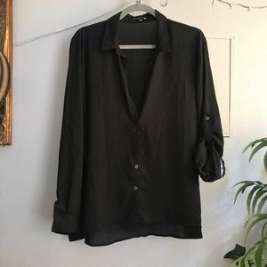 Cotton On Black Collared Button Up